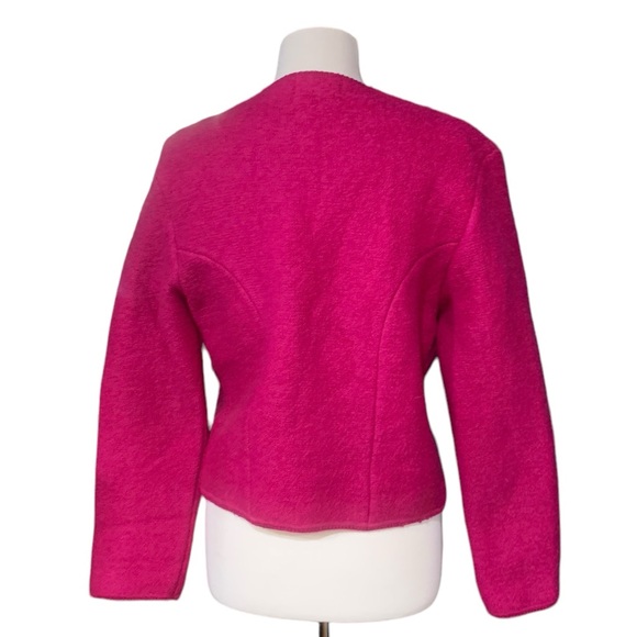 Vintage Tally Ho magenta wool button up cardigan/jacket size 12 - Picture 2 of 8